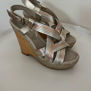 Donald J Pliner metallic wedges